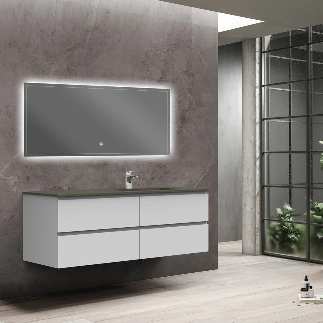 Mueble de Baño City con Lavamanos 1400x500x520 mm High Grey Glossy