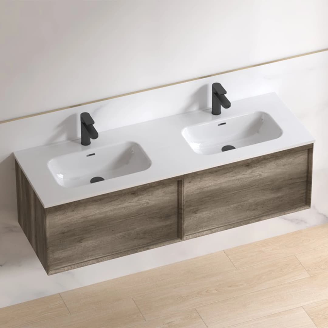 Mueble de Baño Space con Lavamanos 460x1400x412 mm Café 2 Cajones