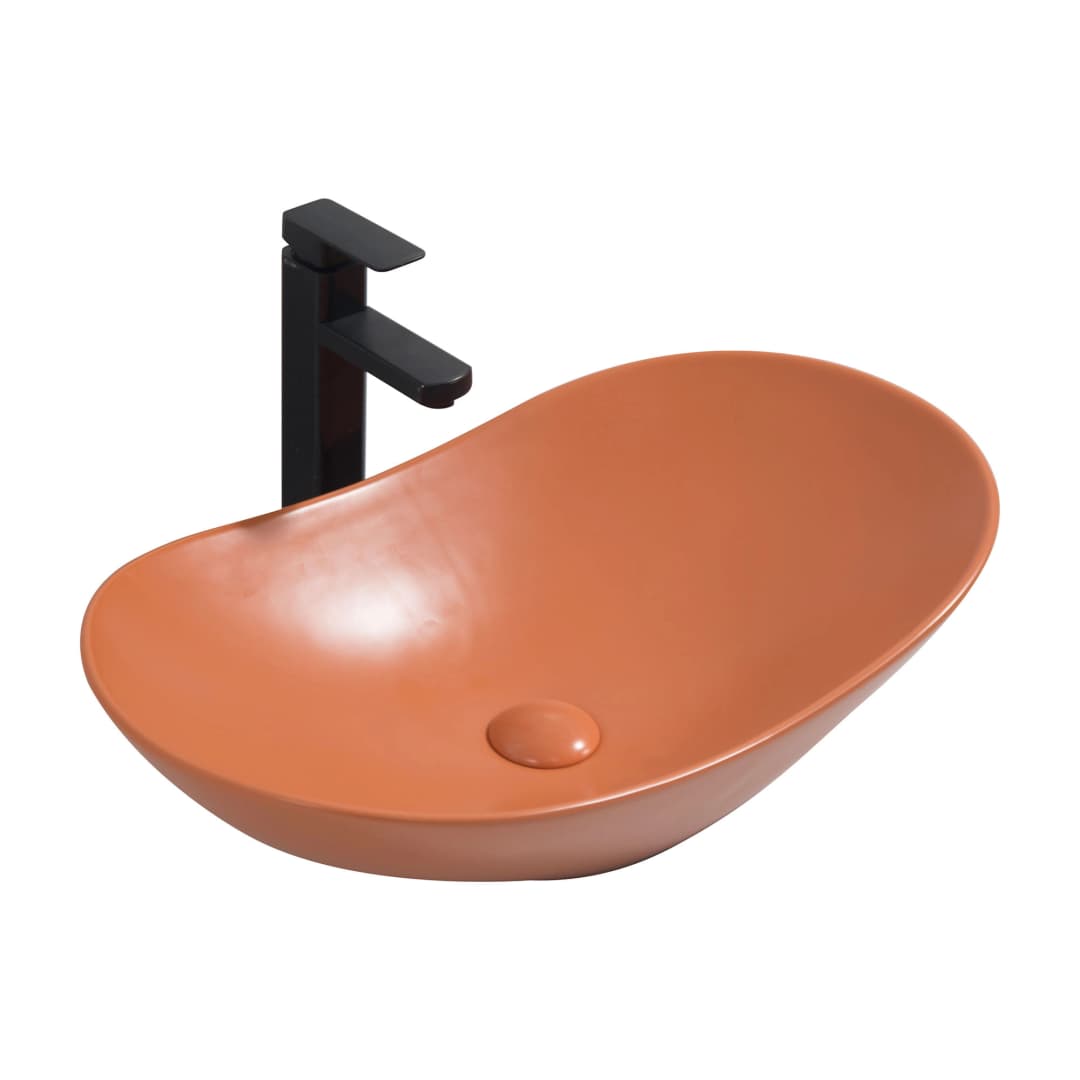 Lavamanos Cloud Terracota 62x36 cm con desagüe