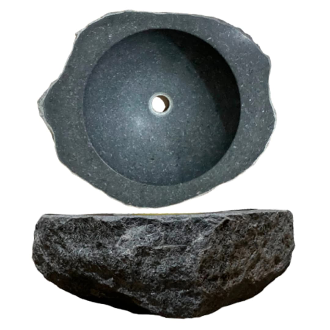 Lavamanos Mazza Negro de Piedra Natural sin Rebalse