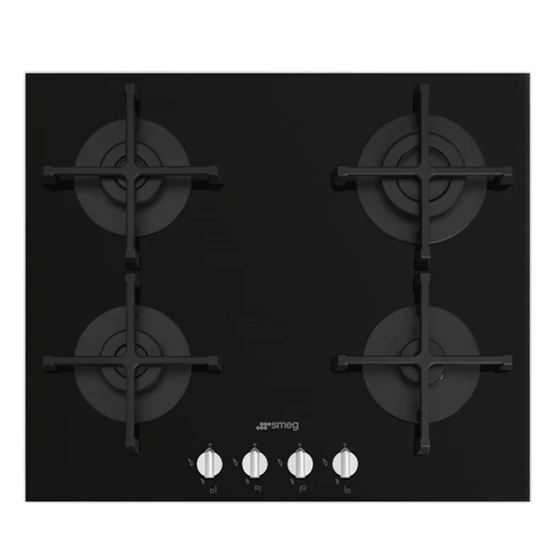Encimera Smeg Pv264N Cristal Gas Negro 60 cm
