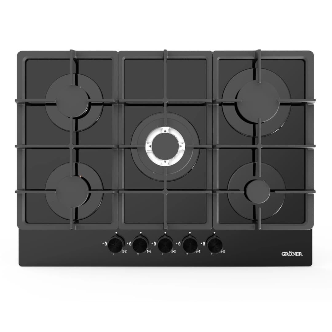 Encimera A Gas 5 Quemadores Black QEG5Vl 70x60 cm