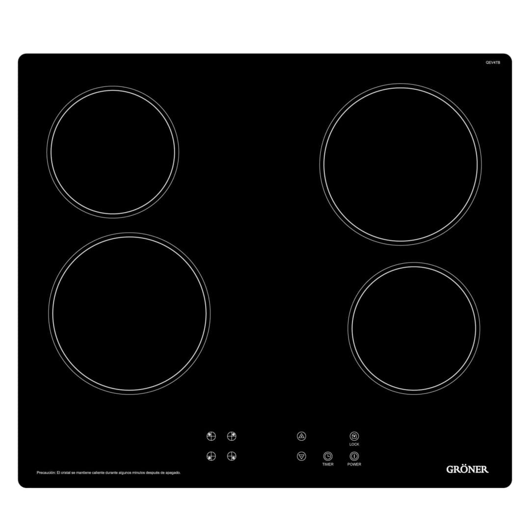 Encimera Vitrocerámica 4 Zonas QEV4TB 60x56 cm