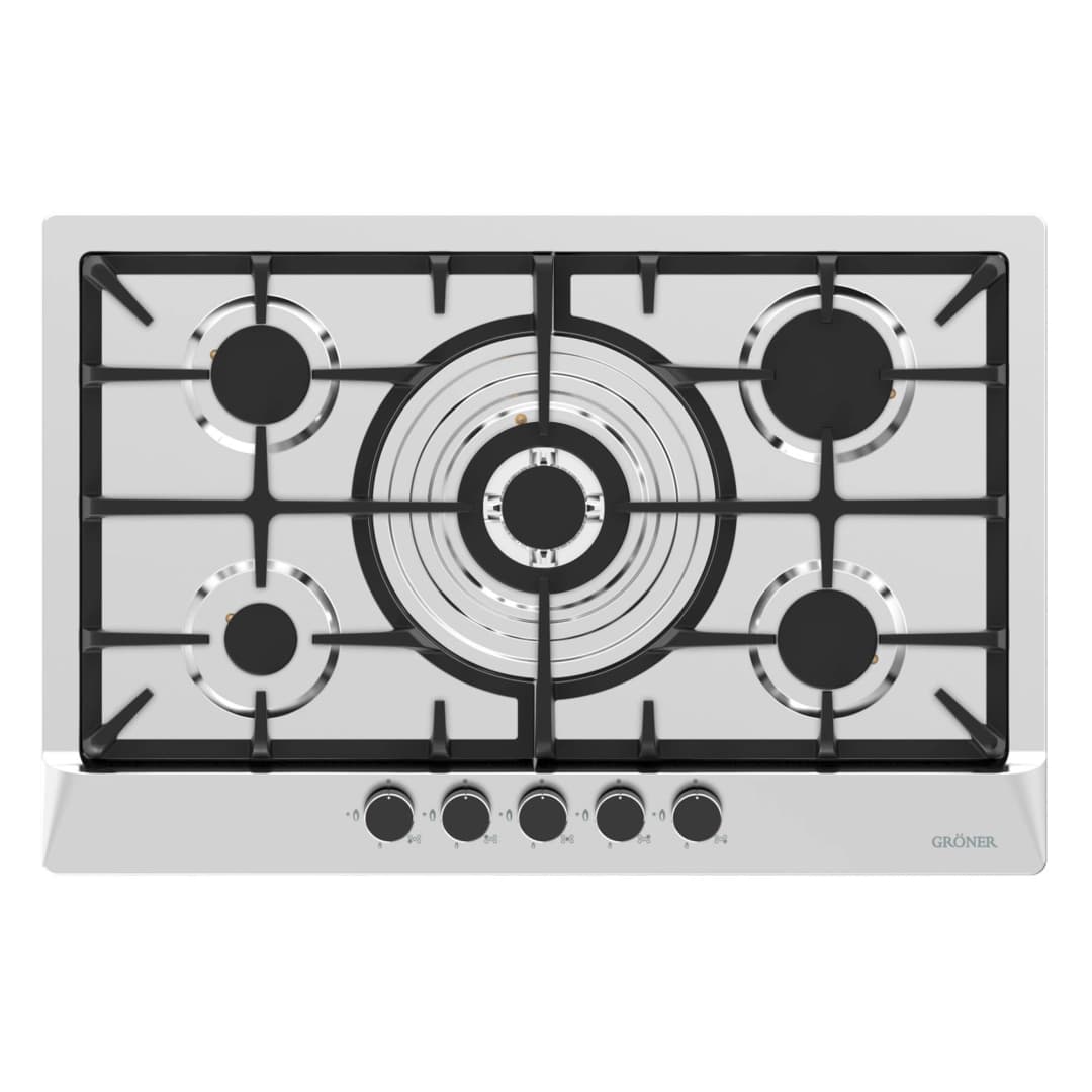 Encimera A Gas 5 Quemadores Inoxidable QEG5W 70x60 cm