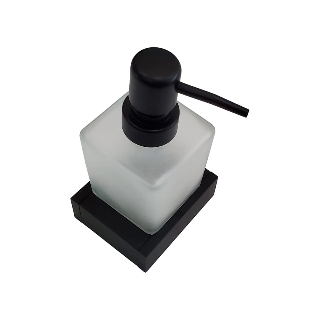 Dispensador de Jabón Kubika Latón Negro 8.4x8.5x16.7 cm