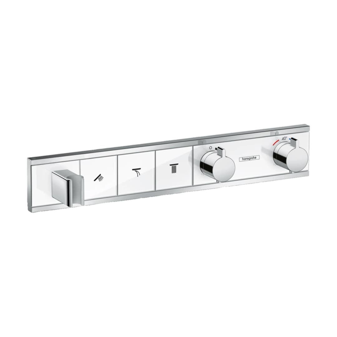 Mezclador Rainselect Tres Vías sin Cuerpo Interno Blanco Cromado