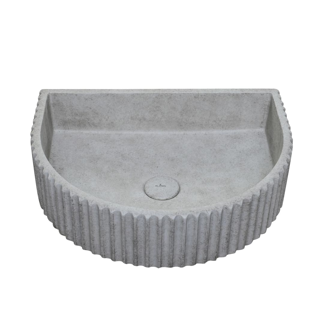 Lavamanos Sobreponer Vessel Semiredondo Gris Mate 465x360x119mm