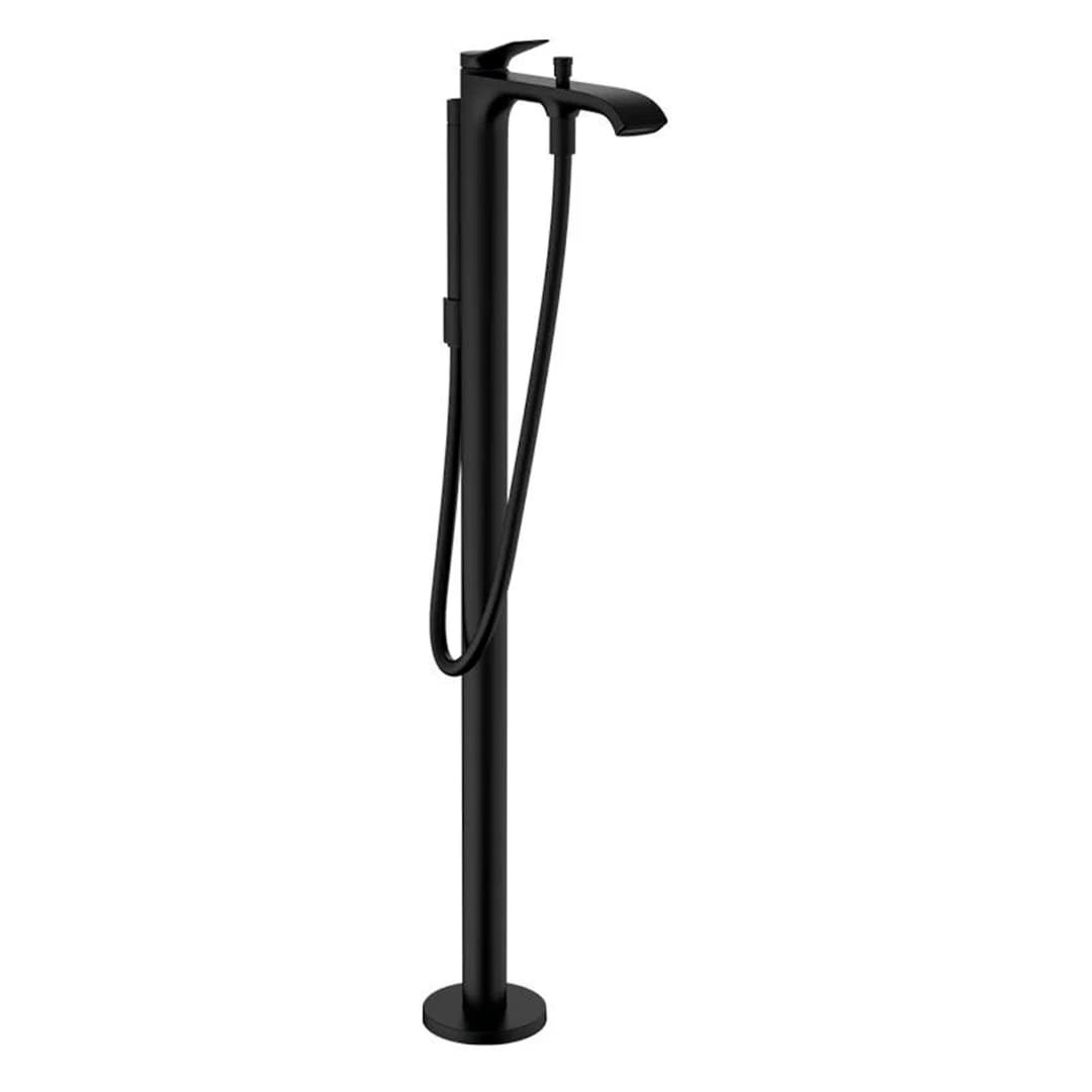 Griferia Tina Pie Vivenis Con Set Soporte Ducha 75445670 Negro Mate