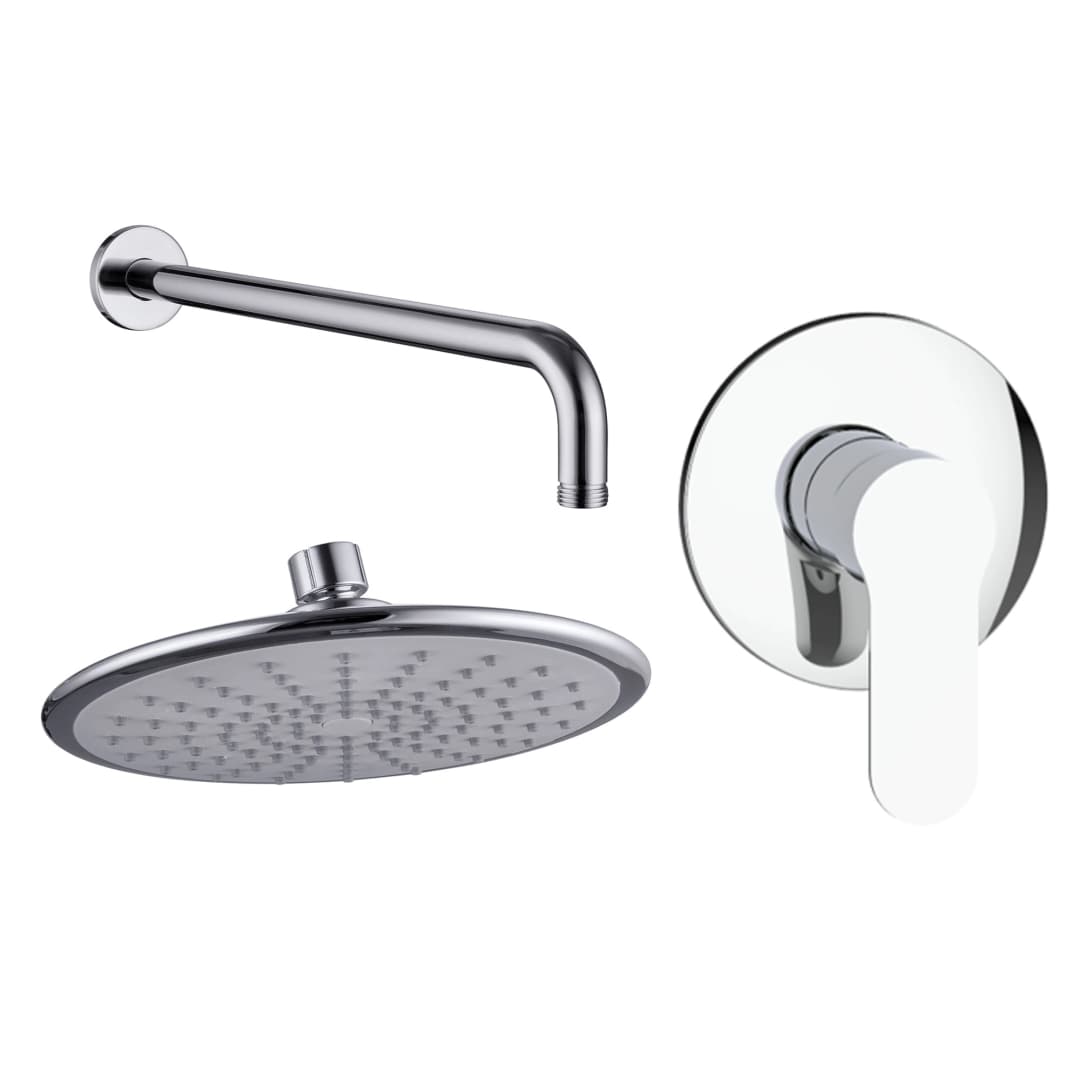 Pack Ducha Fija con Mezclador Cromado
