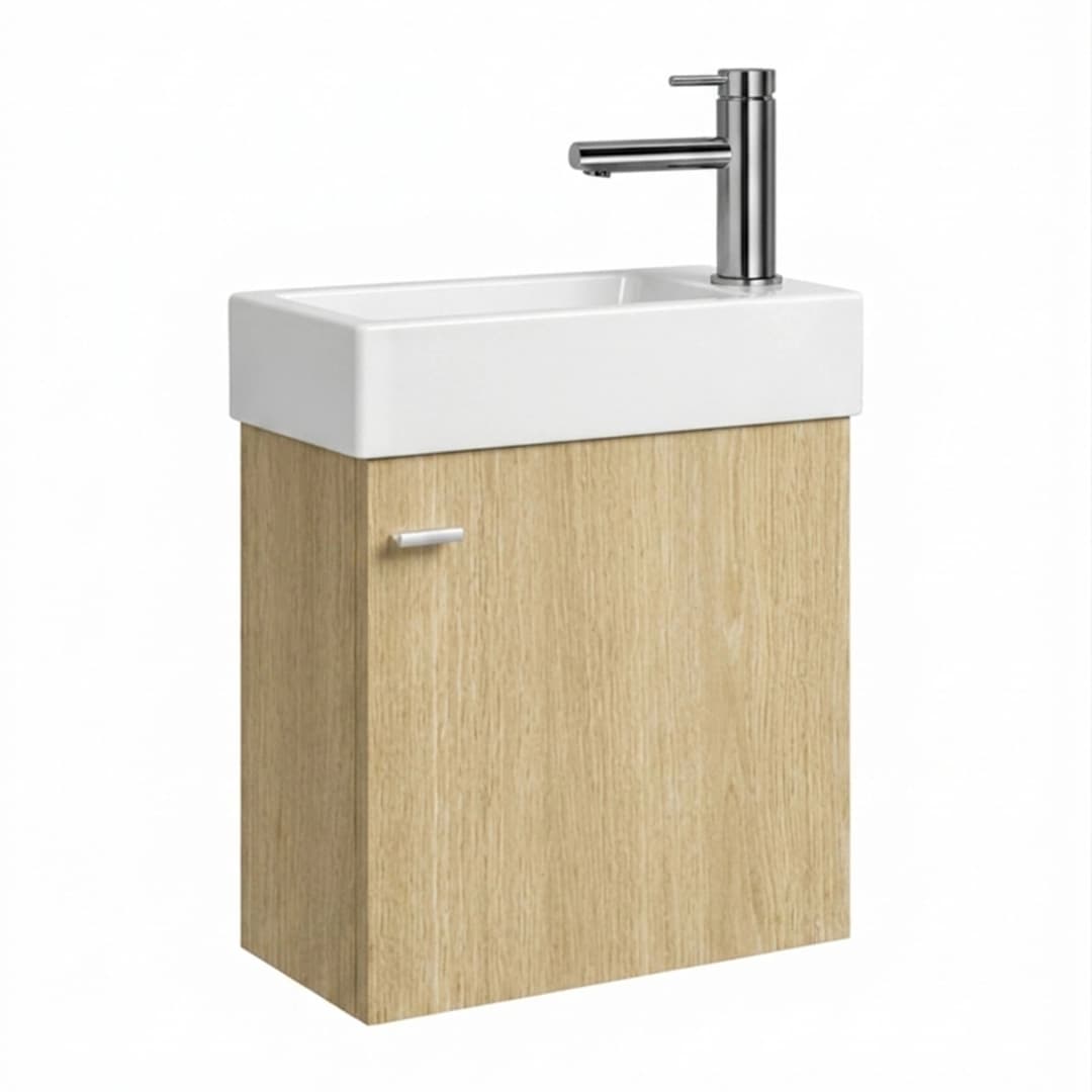 Mueble de Baño Filadelfia con Lavamanos 500x250x640 mm 1 Puerta Light Oak