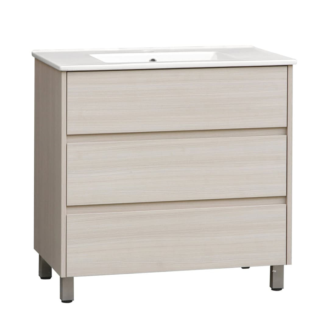 Mueble de Baño Maya con Lavamanos 800x460x820 mm 3 Cajones Light Oak