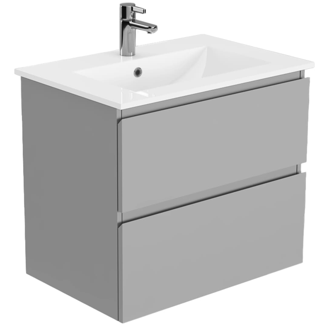 Mueble de Baño Delfos con Lavamanos 700x450x600 mm 2 Cajones Thunder Grey Matt