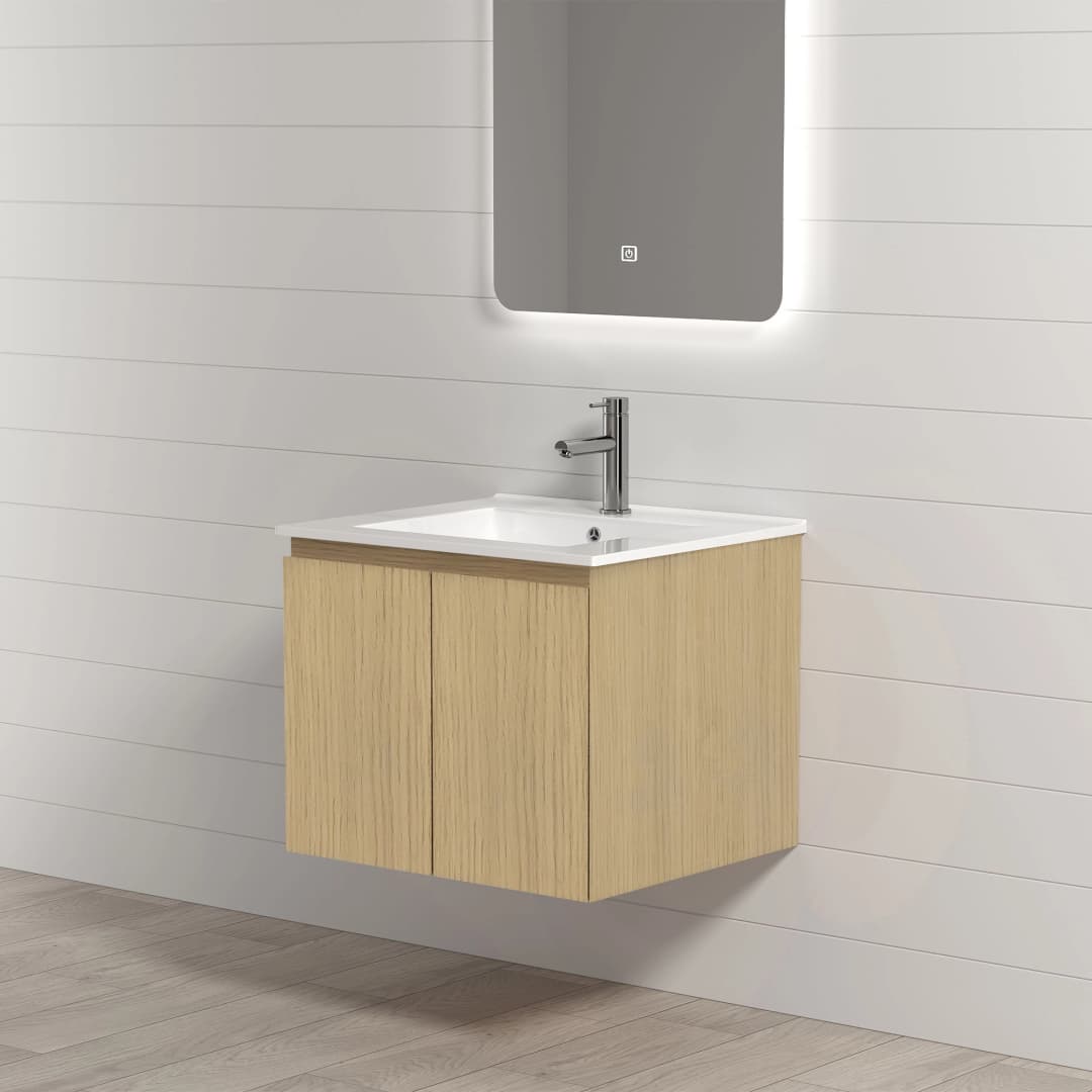 Mueble de Baño Nepal-N 2 Puertas Roble con Lavamanos 610x465x500 mm