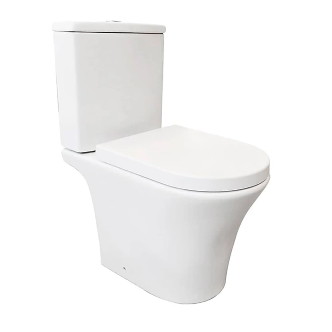 WC Two Piece Zeus Rimless Descarga a Muro 180 mm