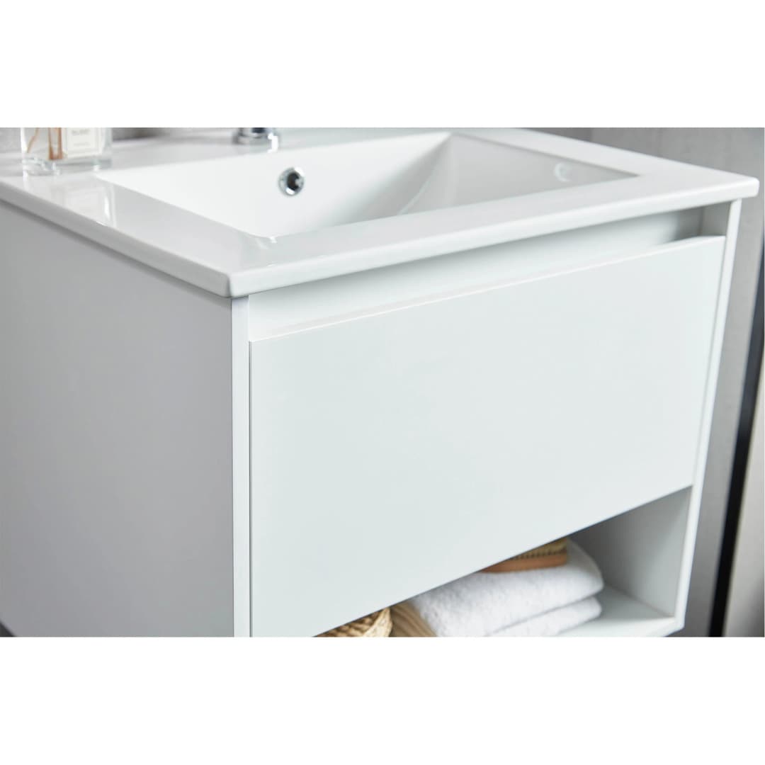 Mueble de Baño Queen con Lavamanos 600x455x480 mm 1 Cajón y Repisa Blanco
