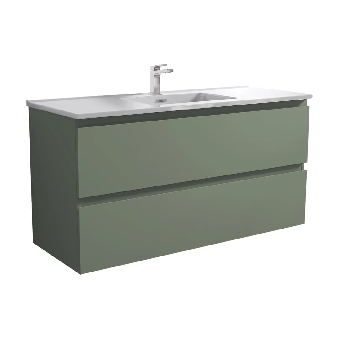 Mueble de Baño Albany con Lavamanos 1200x450x600 mm 2 Cajones Dusty Green