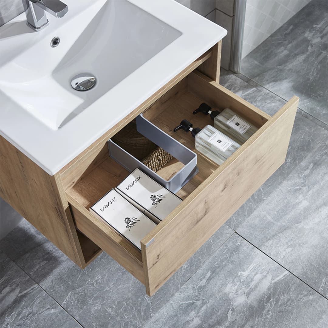 Mueble de Baño Queen con Lavamanos 500 mm 1 Cajón y Repisa Caramel