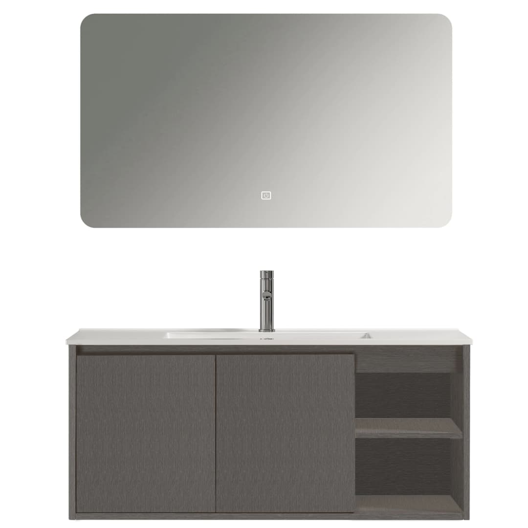 Mueble de Baño Nepal con Lavamanos 1200x470x500 mm 2 Puertas y Repisa Dark Grey