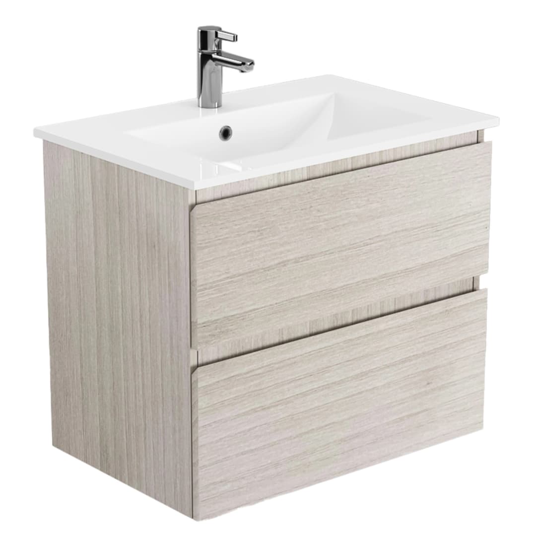 Mueble de Baño Delfos con Lavamanos 1000x450x600 mm 2 Cajones Danish Oak
