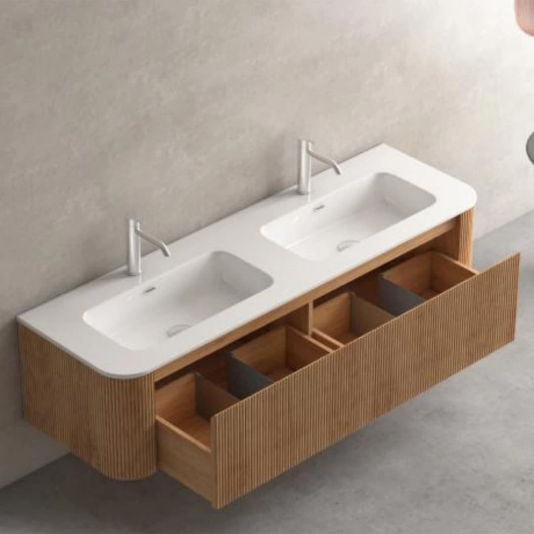 Mueble de Baño Madison con Lavamanos 465x1510x368 mm Café 2 Cajones