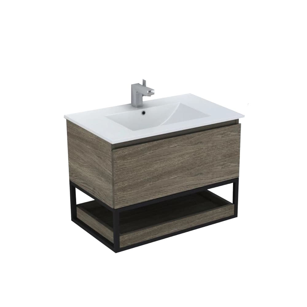 Mueble de Baño Delfos con Lavamanos 900x450x550 mm 1 Cajón y Repisa Cinder