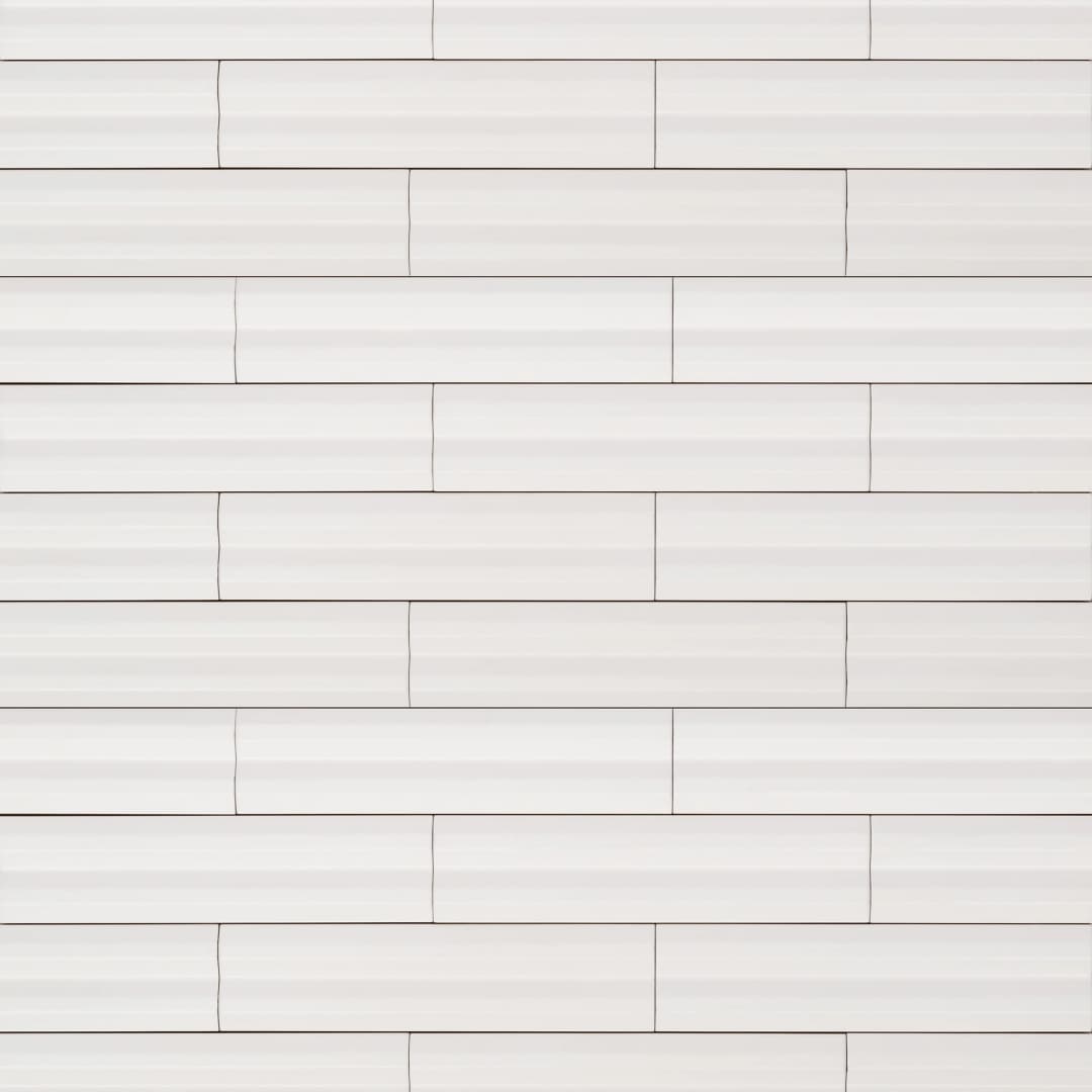 Cerámica Muro Stripes Ice White Mate 7.5x30 cm
