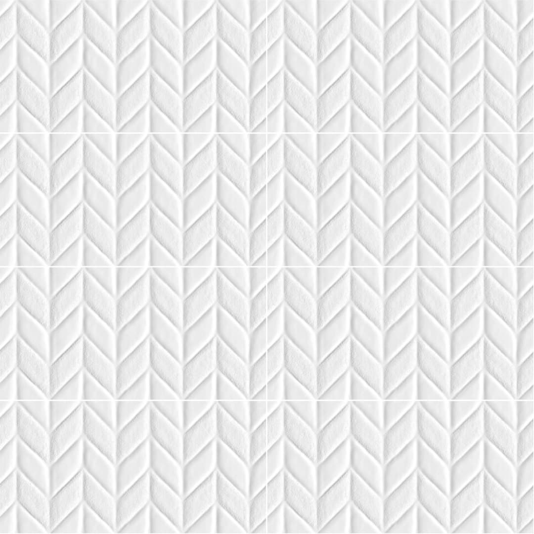Cerámica Muro Ice Deco Chevron Blanco Brillante 30x60 cm
