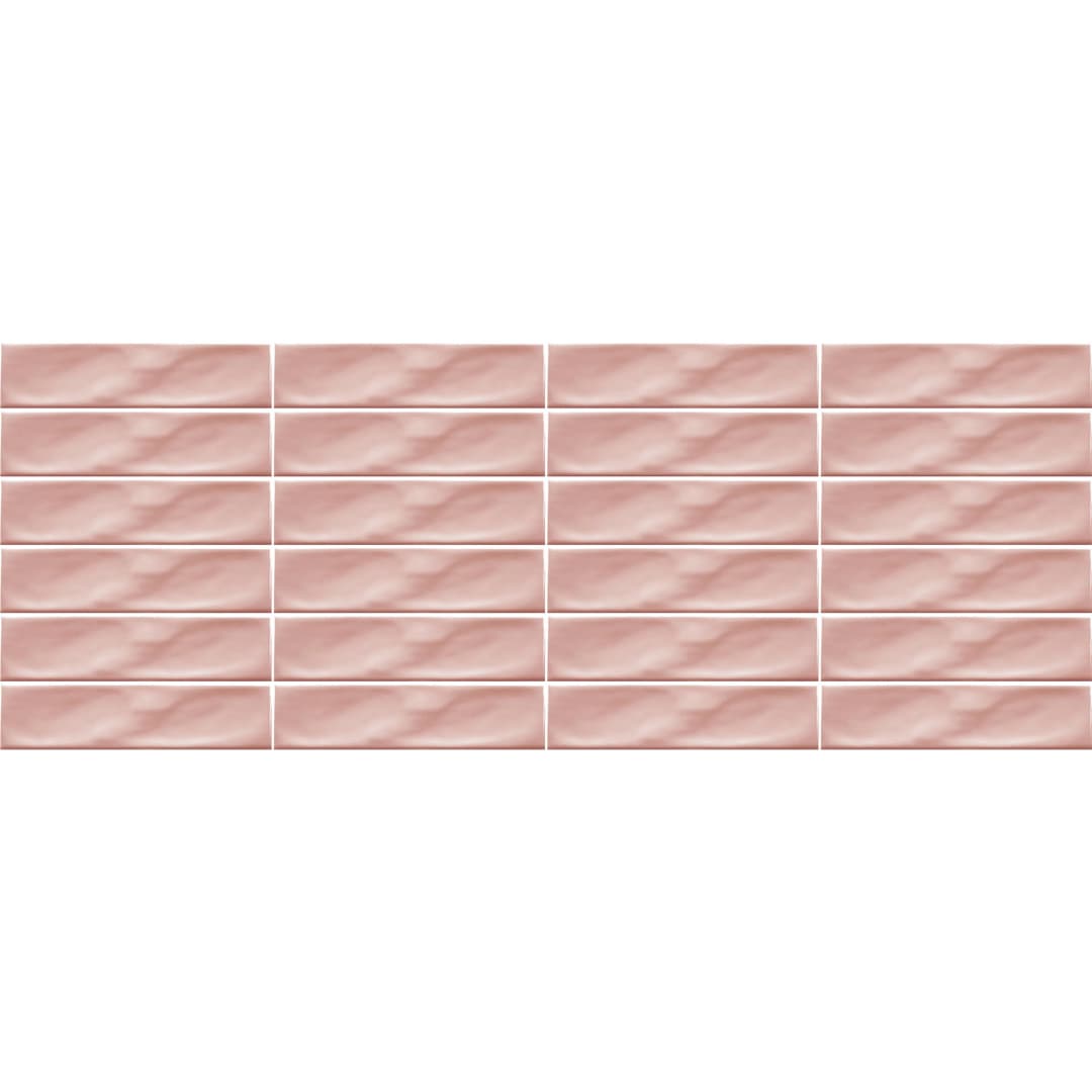Cerámica Muro Ice Craft Rosa Brillante 6.8x28 cm