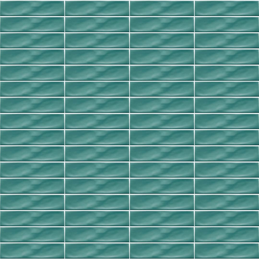 Cerámica Muro Ice Craft Turquoise Brillante 6.8x28 cm