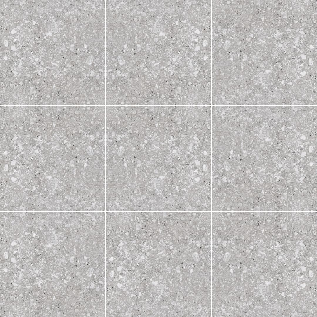 Porcelanato Terrazo Gris Claro Mate 60x60 cm