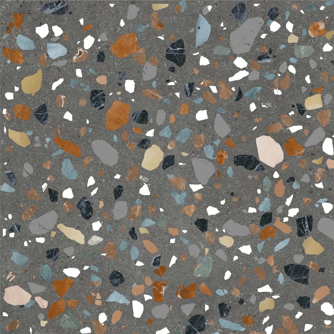Gres Porcelánico Orbit Terrazo Grafito Mate 60x60 cm