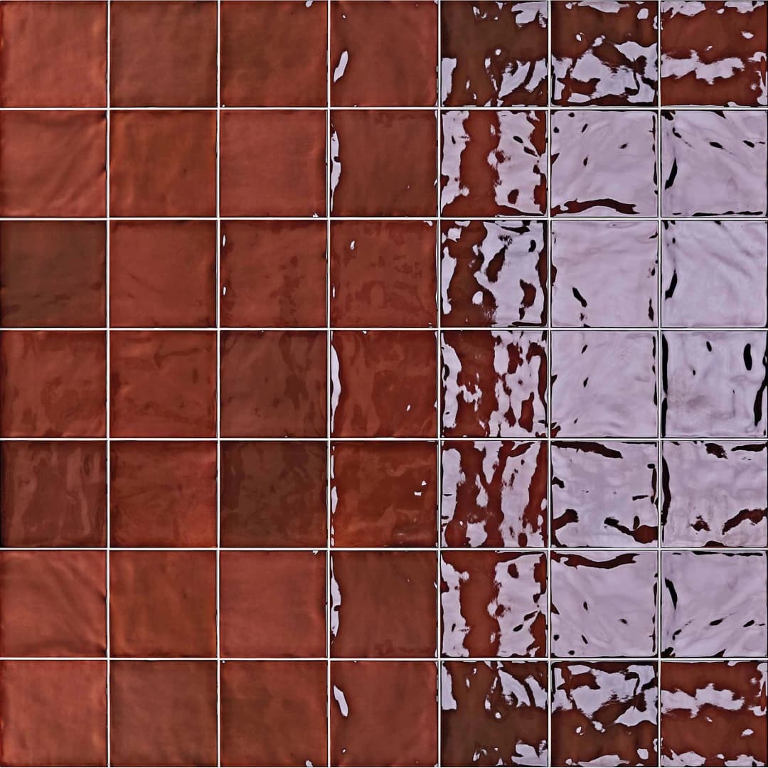 Cerámica Muro Gouache Brugnon Rojo Brillante 15.5x15.5 cm