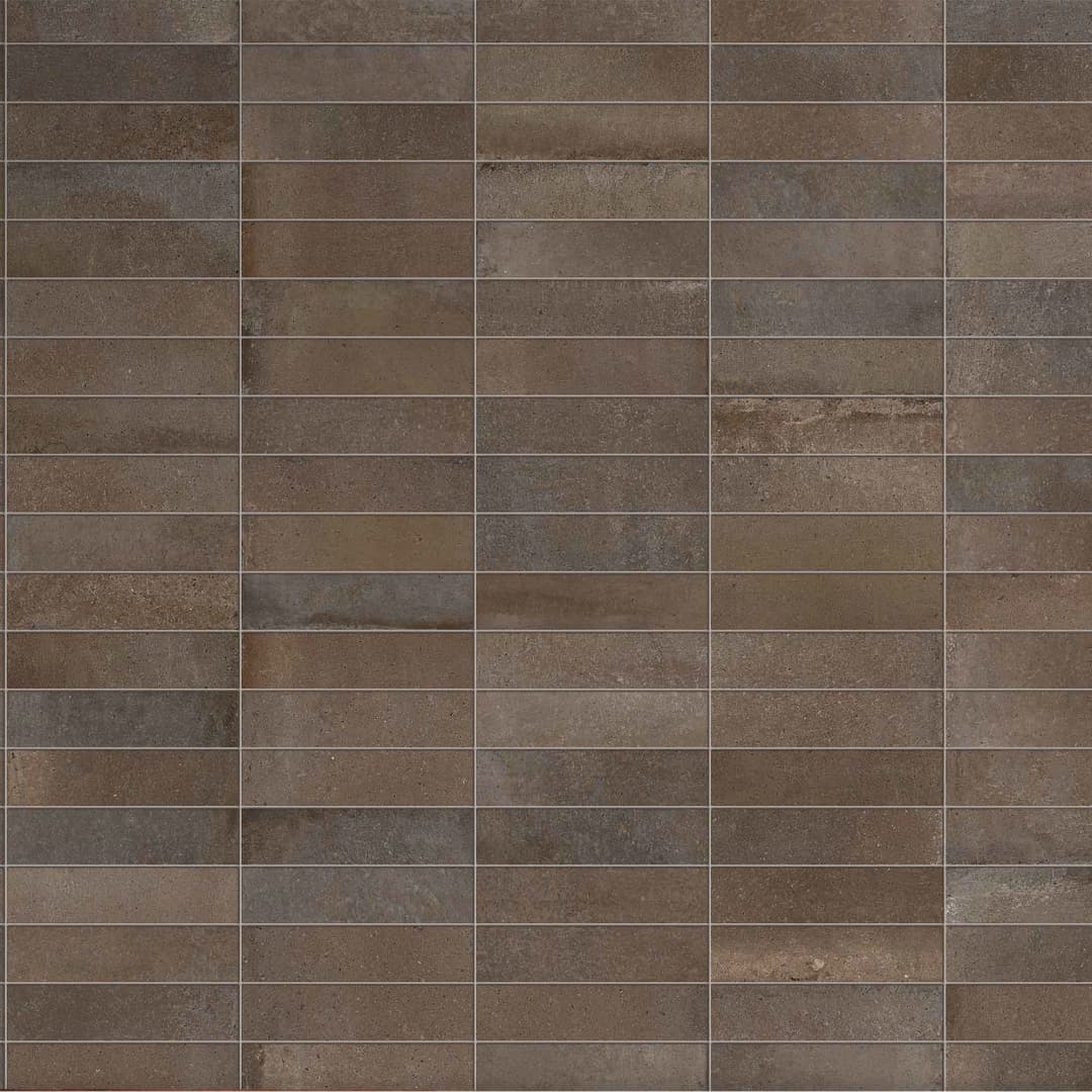 Porcelanato Subway Terracota Cacao Mate 7.5x30 cm