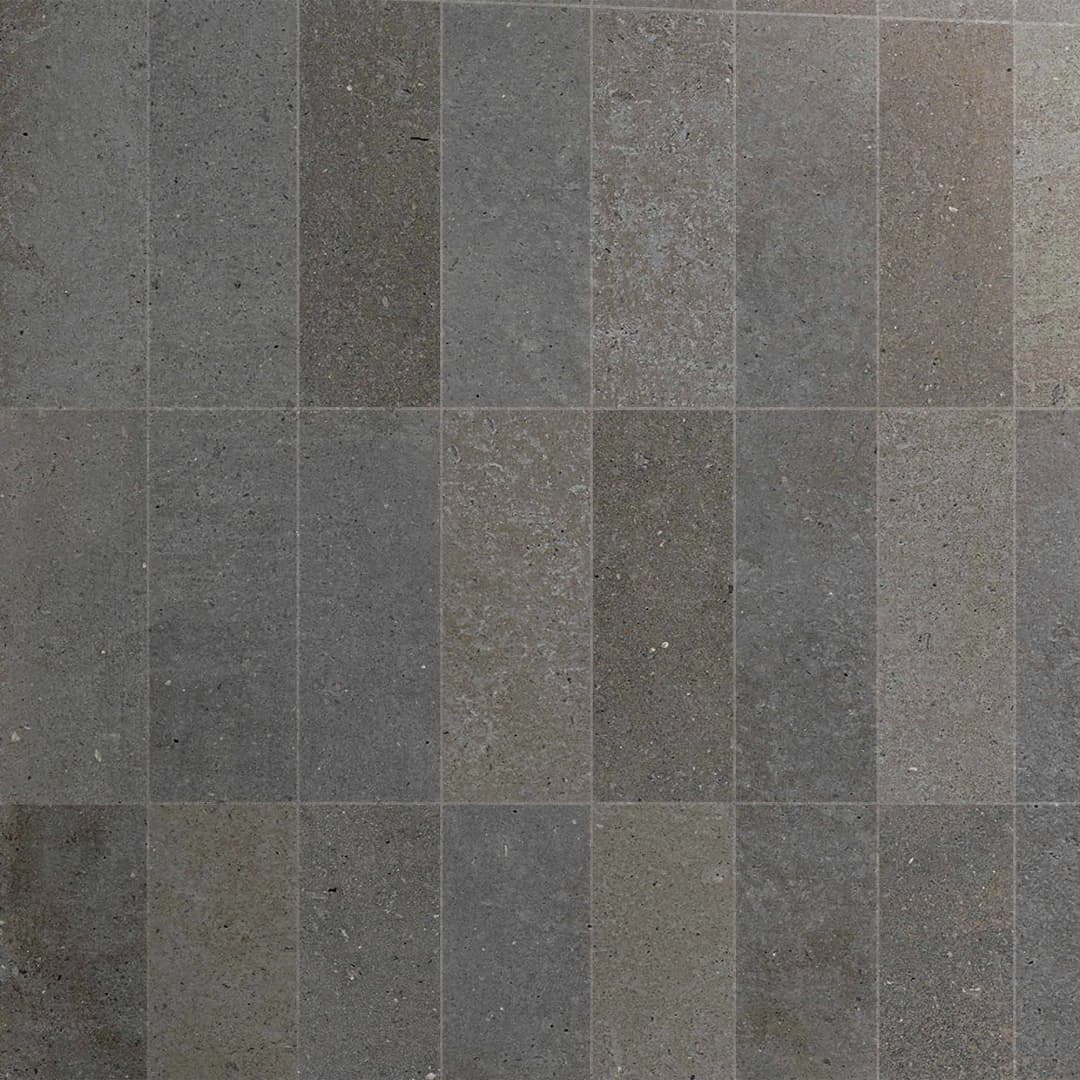 Porcelanato Subway Terracota Brick Concrete Gris Mate 7.5x30 cm