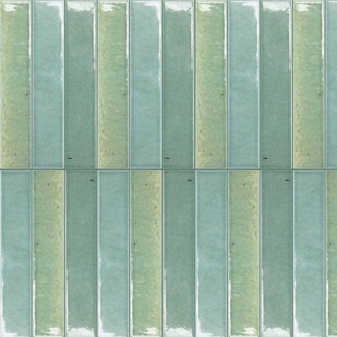 Porcelanato Sabil Fit Viridian Verde Brillo 2.8x15 cm