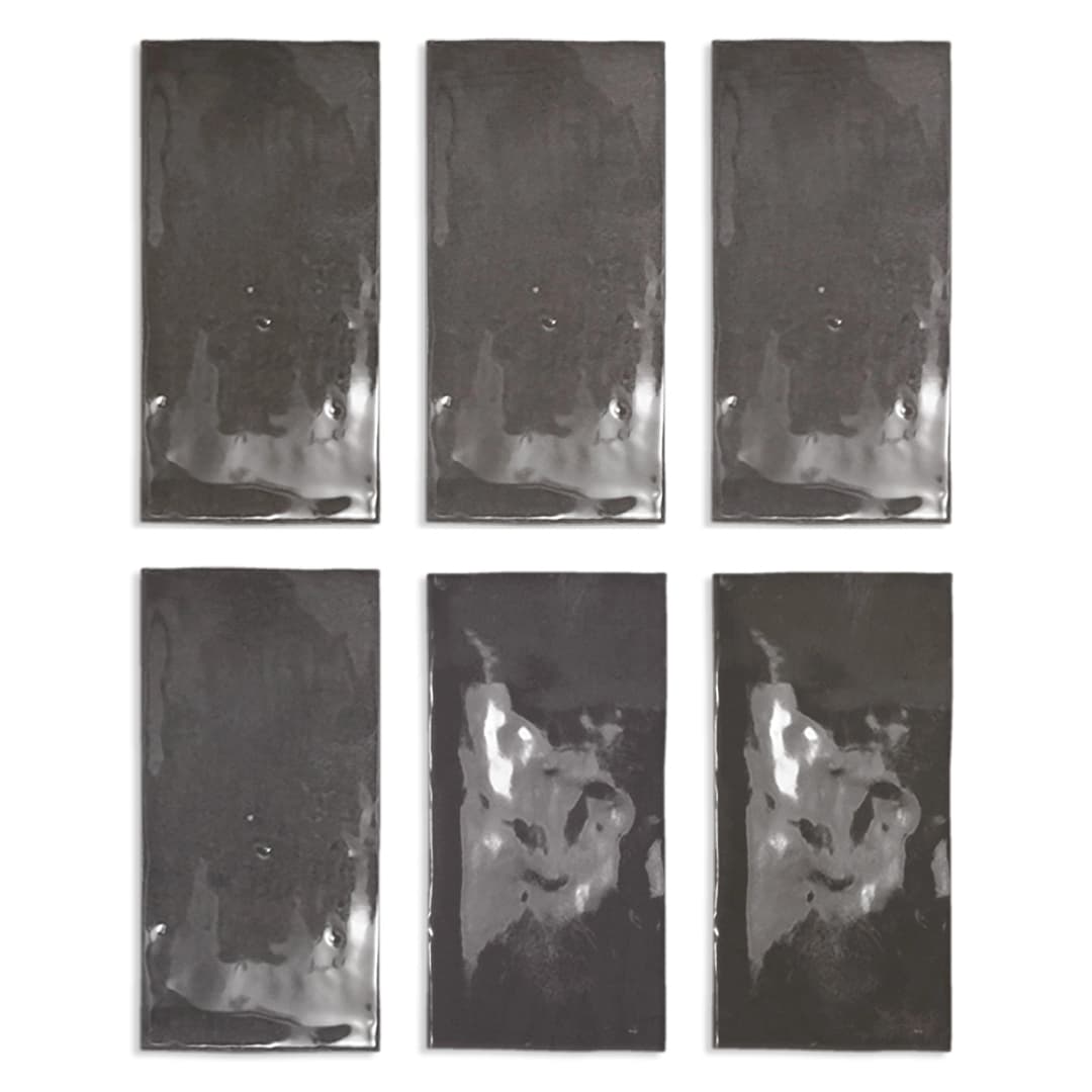 Cerámica Muro Fez Graphite Brillante 6.2x12.5 cm