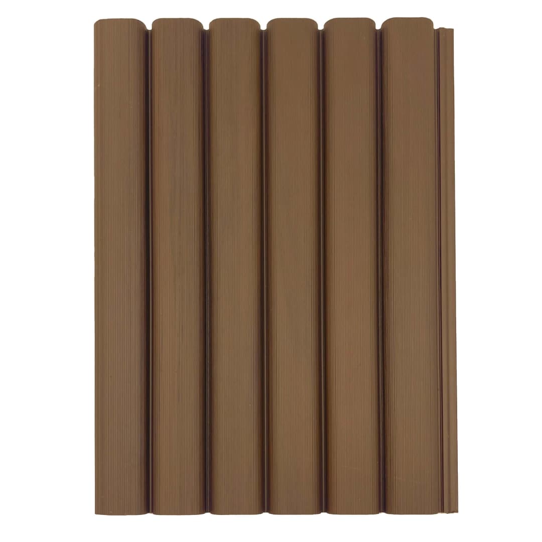 Wall Panel Exterior Cladding Curve WPC Walnut 195x2880x15 mm