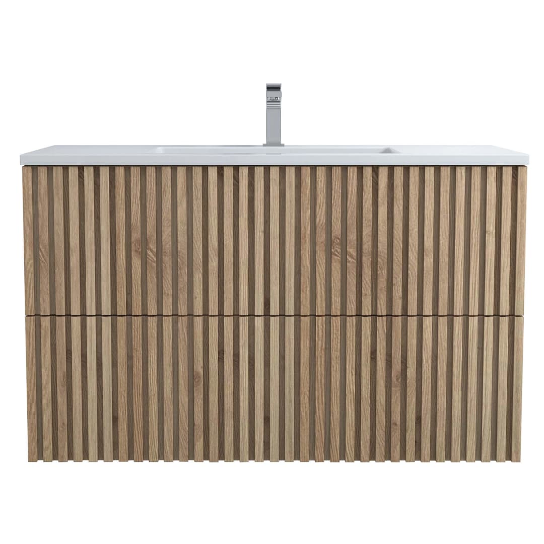 Mueble de Baño Amelia con Lavamanos 1000x455x600 mm Dos Cajones Light Oak