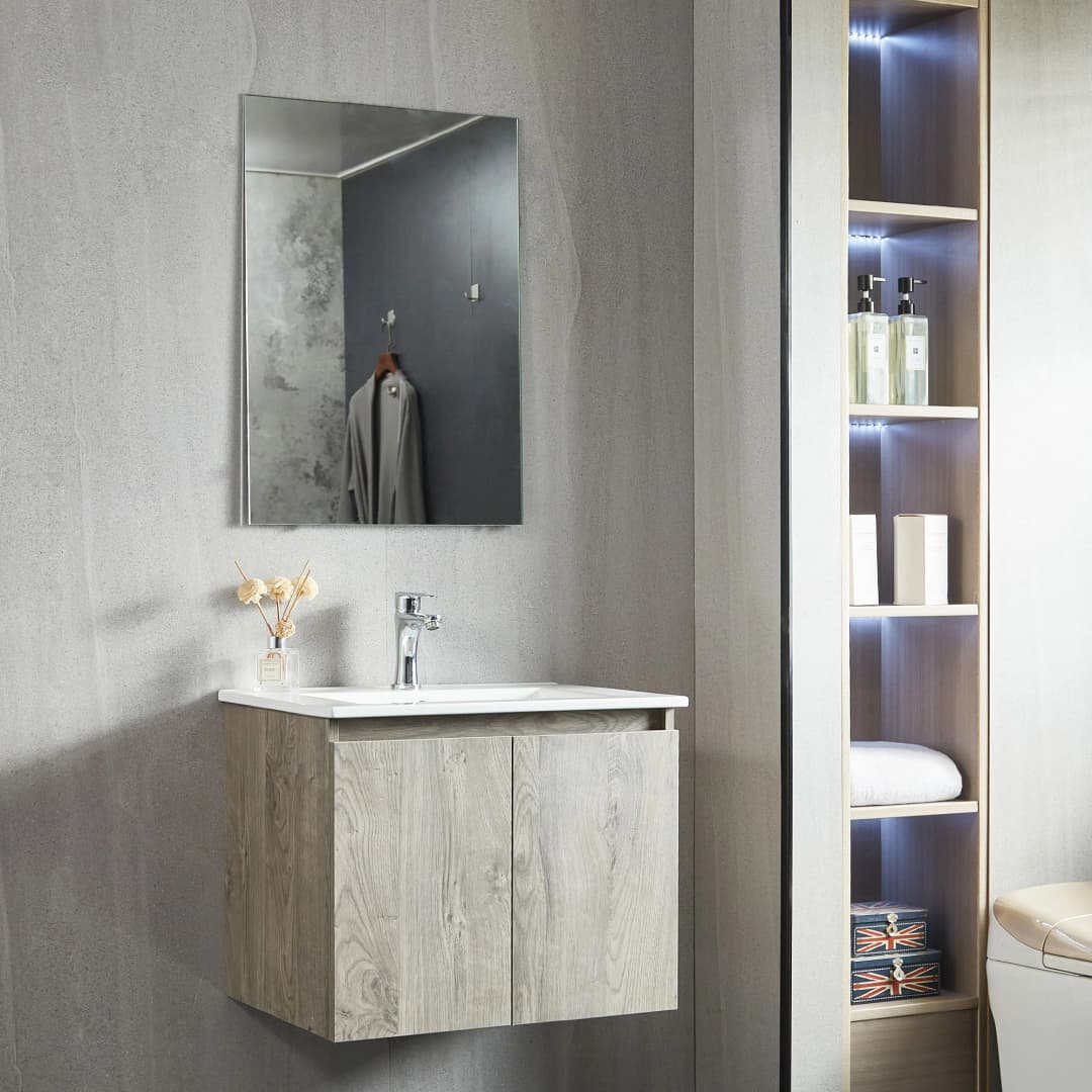 Mueble de Baño Queen con Lavamanos 900 mm 2 Puertas Grey Oak