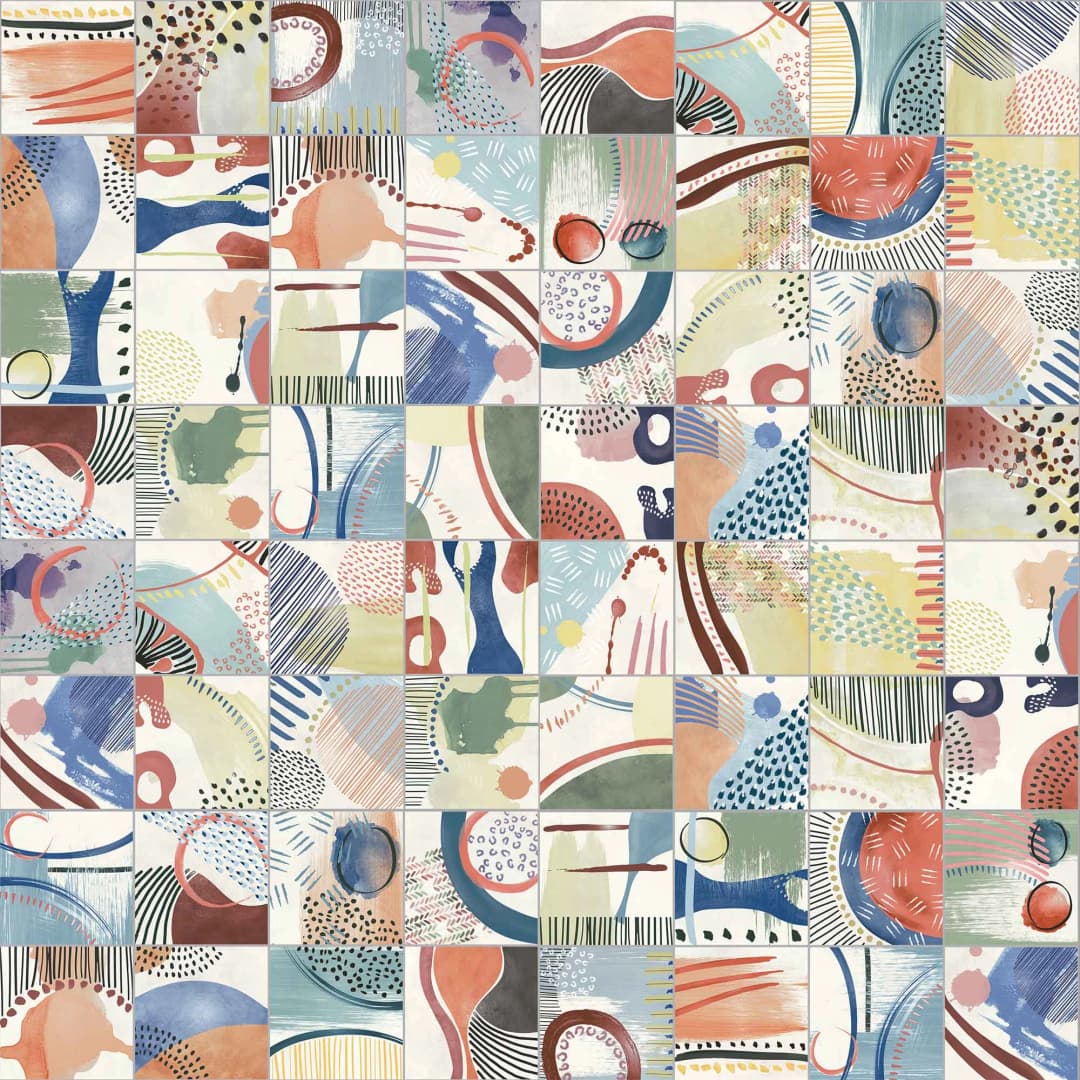 Porcelanato Moorea Mix Decor Multicolor Mate 25x25 cm