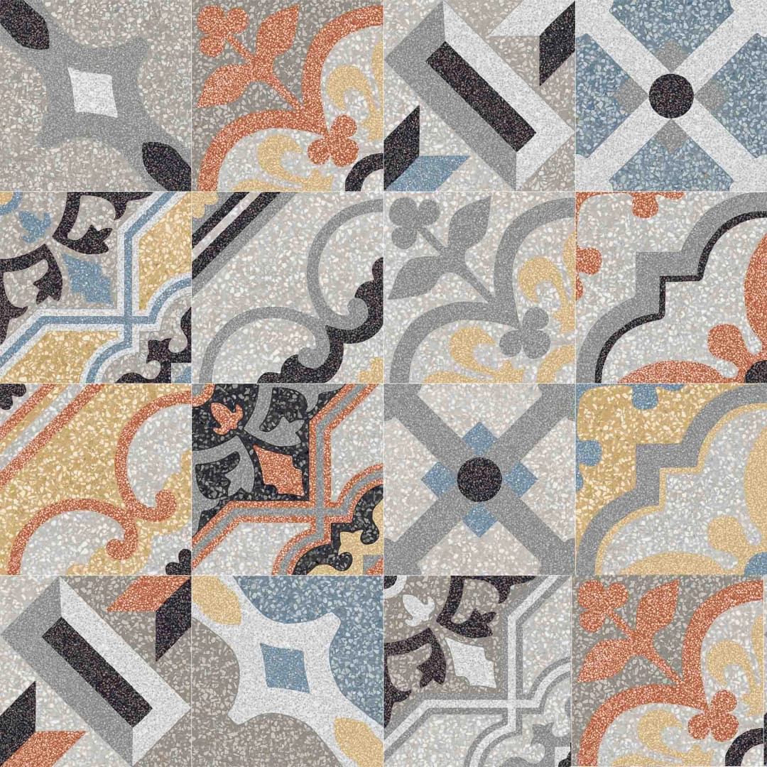 Porcelanato D-Segni Scaglie Mix Decoro Mate 20x20 cm