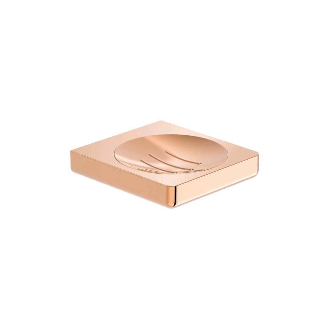 Jabonera Tempo Metal Rosado 12x11x2.5 cm