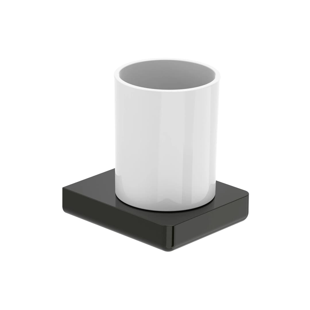 Portacepillo Tempo Metal Negro 10.5x9x11.2 cm
