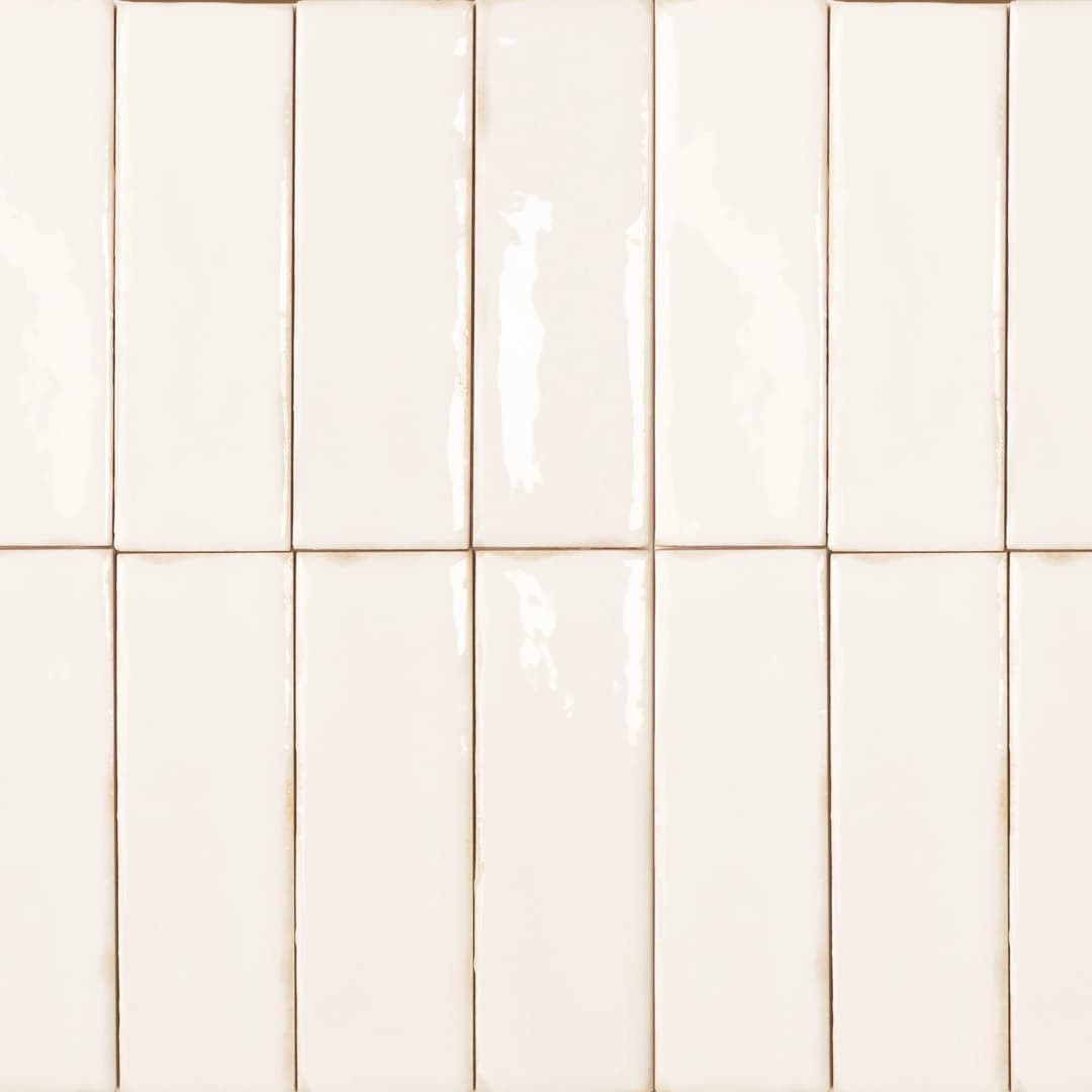 Cerámica Muro Colour Notes Oat Bars Blanco Brillante 12.5x25 cm