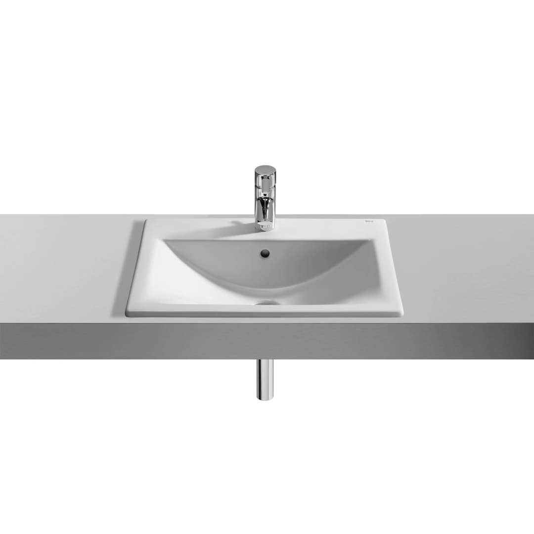 Lavamanos Diverta Rectangular Encimera con Rebalse Blanco