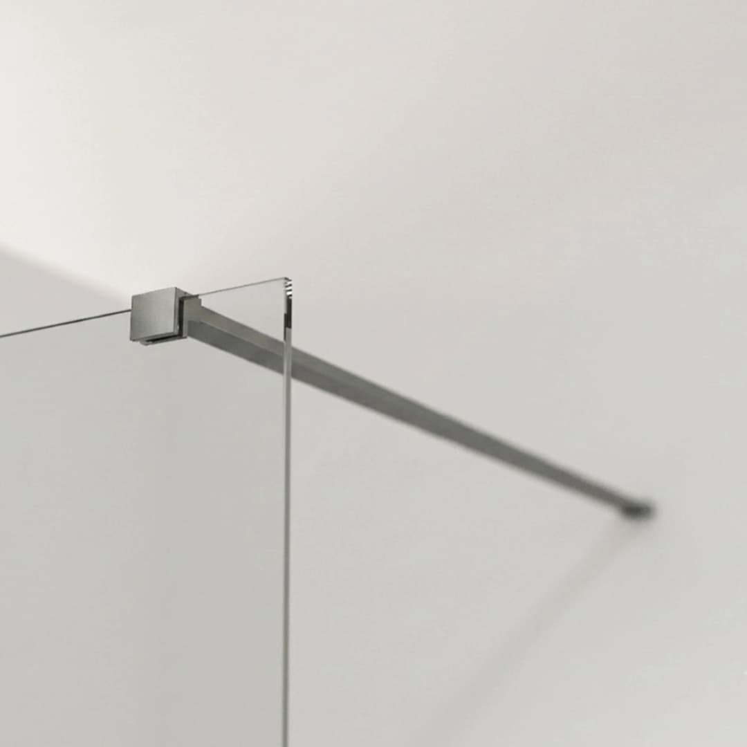 Mampara Ducha Style-N Fija Vidrio Templado con Brazo 1000x1950 mm Gun Grey