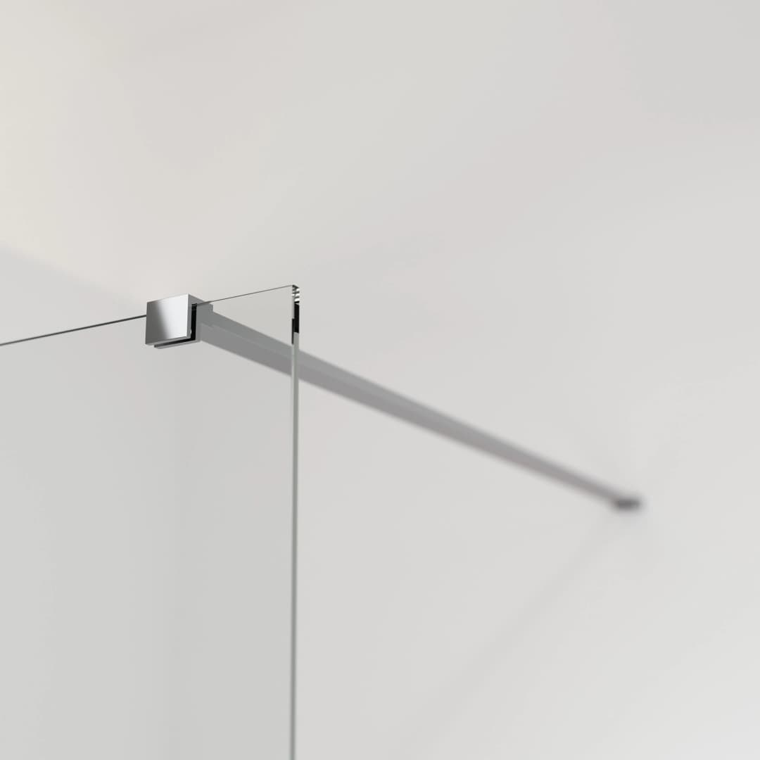 Mampara Ducha Style-N Fija Vidrio Templado con Brazo 700x1950 mm Cromada