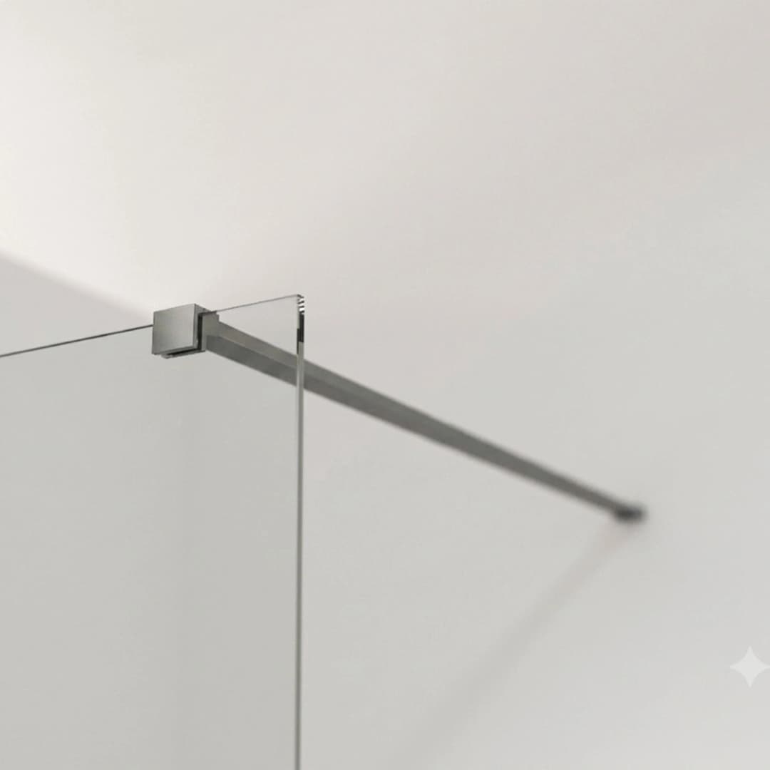 Mampara Ducha Style-N Fija Vidrio Templado con Brazo 1200x1950 mm Gun Grey