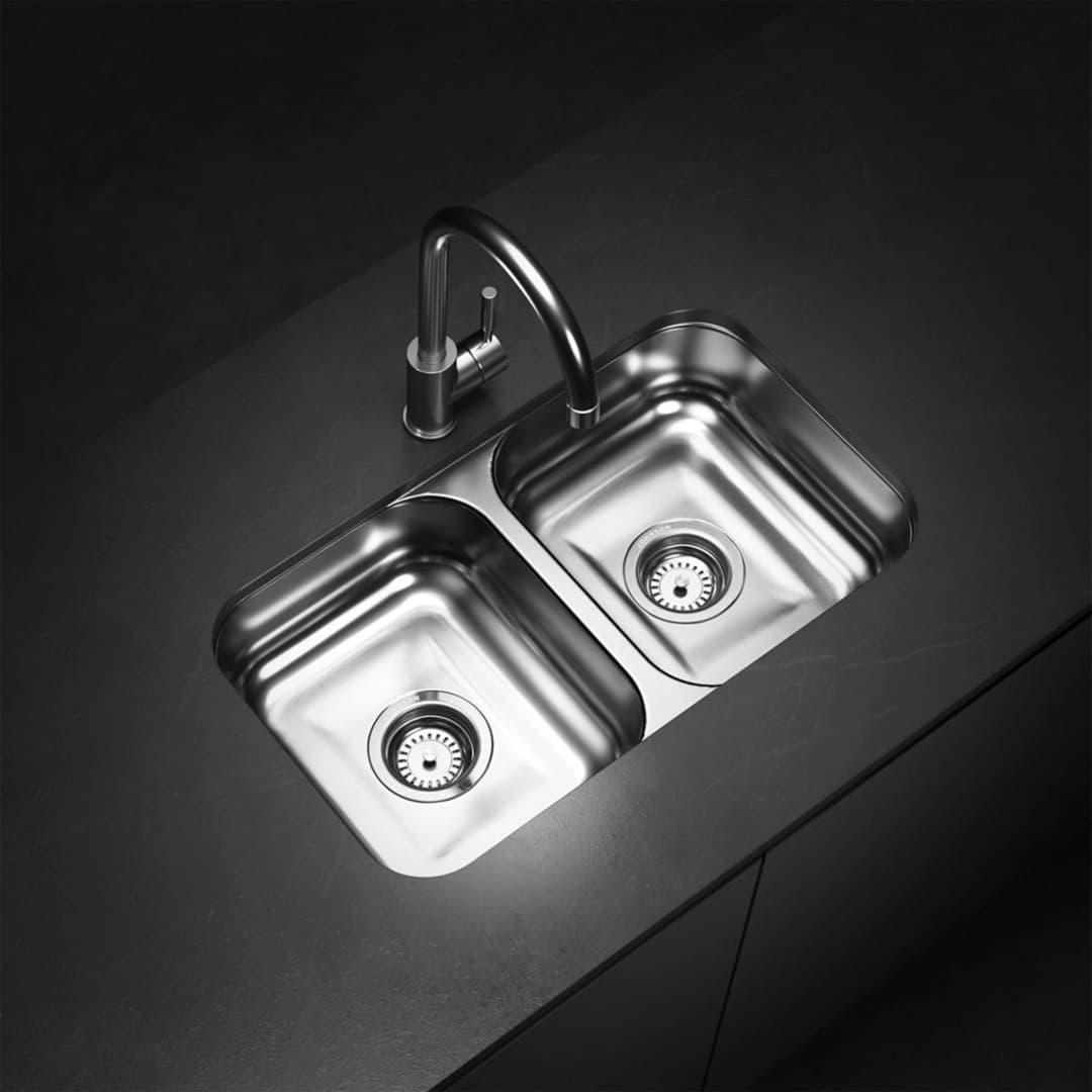 Lavaplatos Quadra 2 Cubetas Acero Inoxidable 304 598x340x180 mm