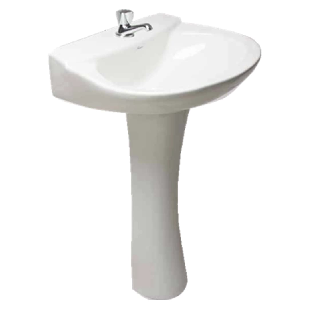 Lavamanos Valencia Premium con Rebalse y con Pedestal Blanco